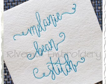 Bean Stitch Melanie Machine Embroidery Font Monogram Alphabet - 3 Sizes