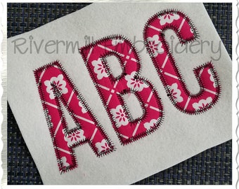 Walter Zig Zag Edge Applique Machine Embroidery Font Alphabet - 4 Sizes