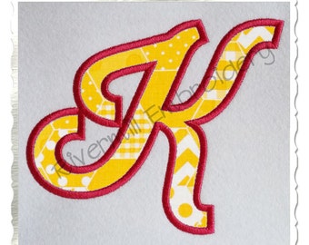 Sporty Script Applique Machine Embroidery Font Alphabet - 3 Sizes