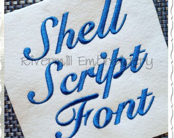 Shell Script Machine Embroidery Font Monogram Alphabet - 3 Sizes