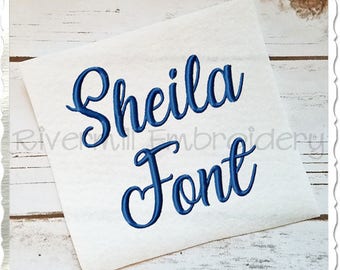 Sheila Machine Embroidery Font Monogram Alphabet - 3 Sizes