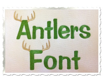 Antlers Alphabet Machine Embroidery Font Alphabet - 3 Sizes