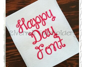 Happy Day Machine Embroidery Font Monogram Alphabet - 3 Sizes