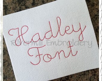 Hadley Vintage Bean Stitch Machine Embroidery Font Monogram Alphabet - 3 Sizes