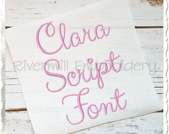 Clara Script Machine Embroidery Font Monogram Alphabet - 3 Sizes