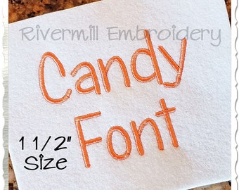 1 1/2" Size Candy Machine Embroidery Font Alphabet