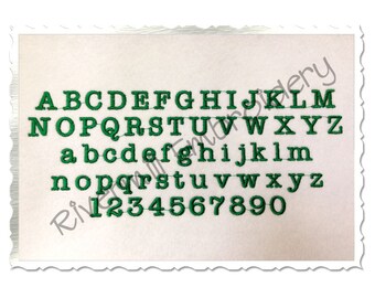 Small Mini Typewriter Machine Embroidery Font Alphabet - 1/2" & 3/4" Sizes
