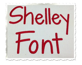 Shelley Machine Embroidery Font Monogram Alphabet - 3 Sizes