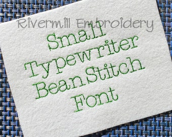 Small Mini Bean Stitch Typewriter Machine Embroidery Font Alphabet - 1/2