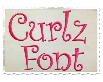 Curlz Machine Embroidery Font Monogram Alphabet - 3 Sizes