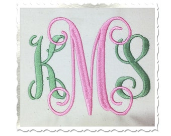 Intertwined Monogram Machine Embroidery Font Alphabet - 4 Inch Size ONLY