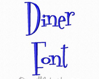 Diner Machine Embroidery Font Monogram Alphabet - 3 Sizes