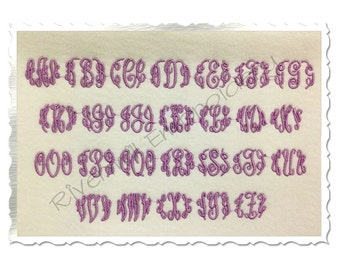 Small Mini Classic 3 Letter Monogram Machine Embroidery Font Monogram Alphabet