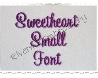Small Mini Sweetheart Machine Embroidery Font Monogram Alphabet - 3/4" Size Only