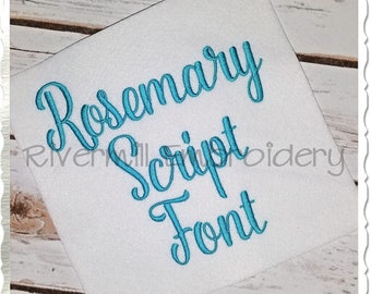 Rosemary Script Machine Embroidery Font Monogram Alphabet - 3 Sizes