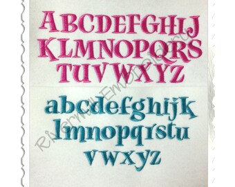Small Jiggy Machine Embroidery Font Monogram Alphabet - 1" and 1 1/2" Sizes
