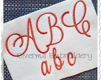 Large Anna Script Machine Embroidery Font Monogram Alphabet - 3 Sizes