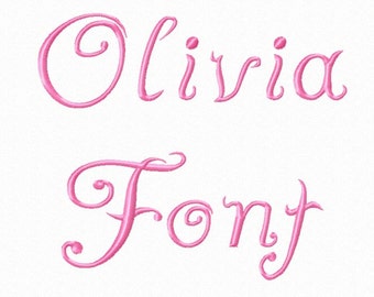 Olivia Machine Embroidery Font Monogram Alphabet - 3 Sizes