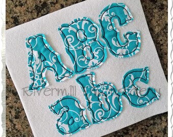 Tuscan Raggy Applique Machine Embroidery Font Alphabet - 4 Sizes