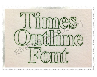 Times Outline Machine Embroidery Font Alphabet - 3 Sizes