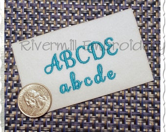 Small Samantha Script Basic Machine Embroidery Font Monogram Alphabet - 1/2" & 3/4" Sizes