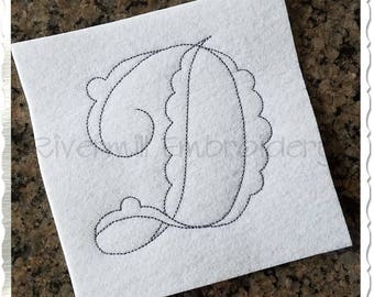 Medium Vintage Billow Machine Embroidery Font Monogram Alphabet - 3 Sizes