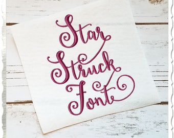 Star Struck Machine Embroidery Font Monogram Alphabet - 3 Sizes