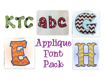 Applique Machine Embroidery Font Pack - 5 Different Alphabets