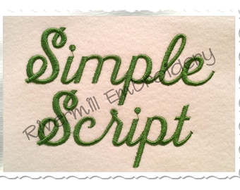 Simple Script Machine Embroidery Font Alphabet - 1 1/2" Inch Size ONLY