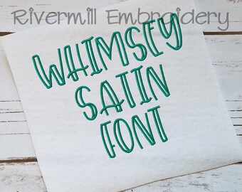 Whimsey Satin Stitch Machine Embroidery Font Monogram Alphabet - 3 Sizes