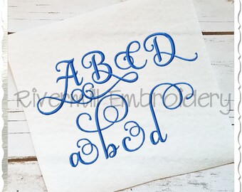 1 1/2" Size - Samantha Script Alternate Set 2 Machine Embroidery Font Monogram Alphabet