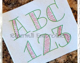 Doodle Sketch Machine Embroidery Font Monogram Alphabet - 3 Sizes
