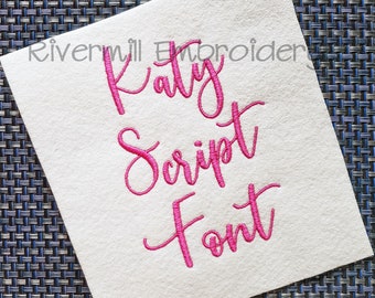 Katy Script Machine Embroidery Font Monogram Alphabet - 3 Sizes