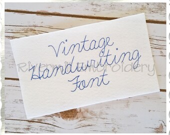 Vintage Handwriting Machine Embroidery Font Monogram Alphabet - 3 Sizes