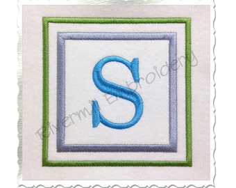 Double Square Monogram Machine Embroidery Font Alphabet - 4 Sizes