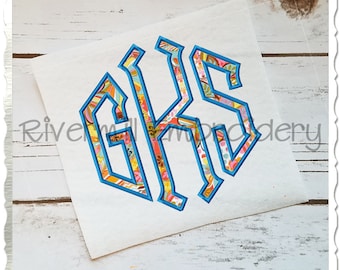 Point Monogram Applique Machine Embroidery Font Alphabet - 4 Sizes