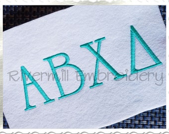 2 Sizes - Elegant Greek Machine Embroidery Font Alphabet