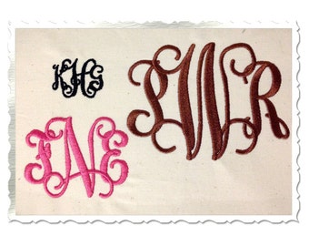 Intertwined Monogram Machine Embroidery Font Alphabet - 3 Sizes