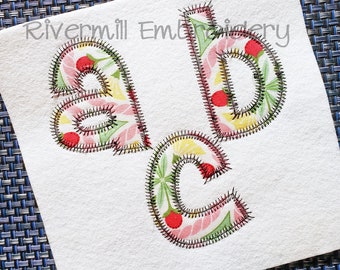 Cheri Zig Zag Applique Machine Embroidery Font Monogram Alphabet - 4 Sizes