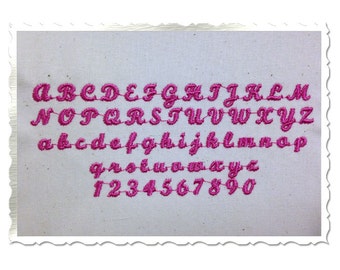 Mini Script Machine Embroidery Font Alphabet - 1/2", 3/8", and 1/4"
