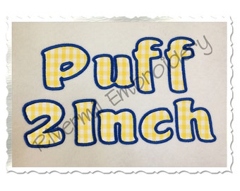 Small 2 Inch Puff Applique Machine Embroidery Font Monogram Alphabet