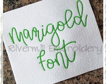 Marigold Machine Embroidery Font Monogram Alphabet - 3 Sizes