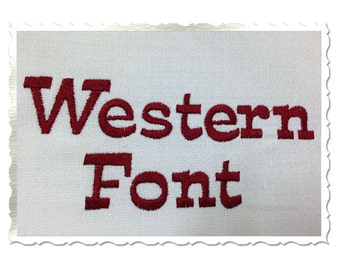 Western Machine Embroidery Font Monogram Alphabet - 3 Sizes