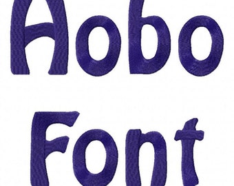 Hobo Machine Embroidery Font Monogram Alphabet - 3 Sizes