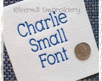 Small Charlie Machine Embroidery Font Monogram Alphabet - 2 Sizes