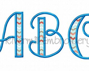 Hailey Applique Machine Embroidery Font Monogram Alphabet - 4 Sizes