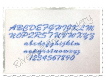 Small Mini Casual Script Machine Embroidery Font Monogram Alphabet - 1/2" & 3/4" Sizes