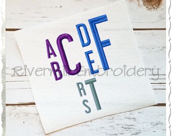 Stacked Monogram 2 Machine Embroidery Alphabet Font - 3 Sizes