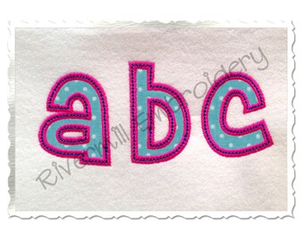 2 Inch Cheri Applique (Satin w/ Bean Stitch) Machine Embroidery Font Monogram Alphabet