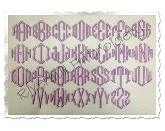 1 1/2" Size ONLY - Point Monogram Machine Embroidery Font Alphabet